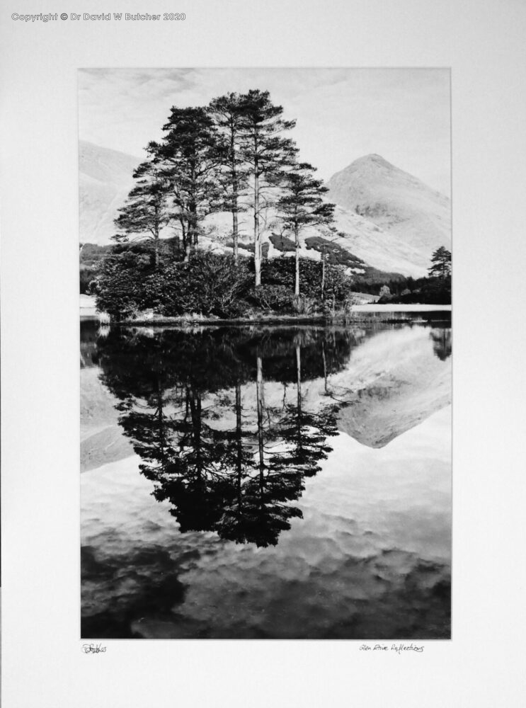 Scotland, Glen Etive Reflections in Lochan Urr 60x40cm - Dave Butcher