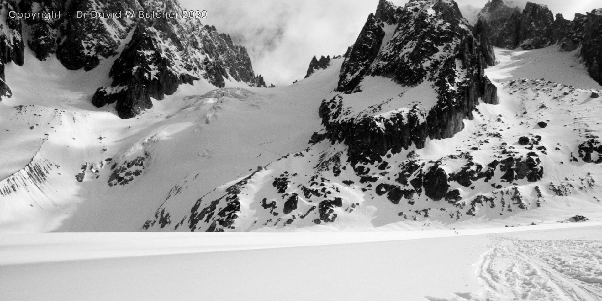 Chardonnet Glacier from Argentiere Glacier, ski Haute Route Day 1