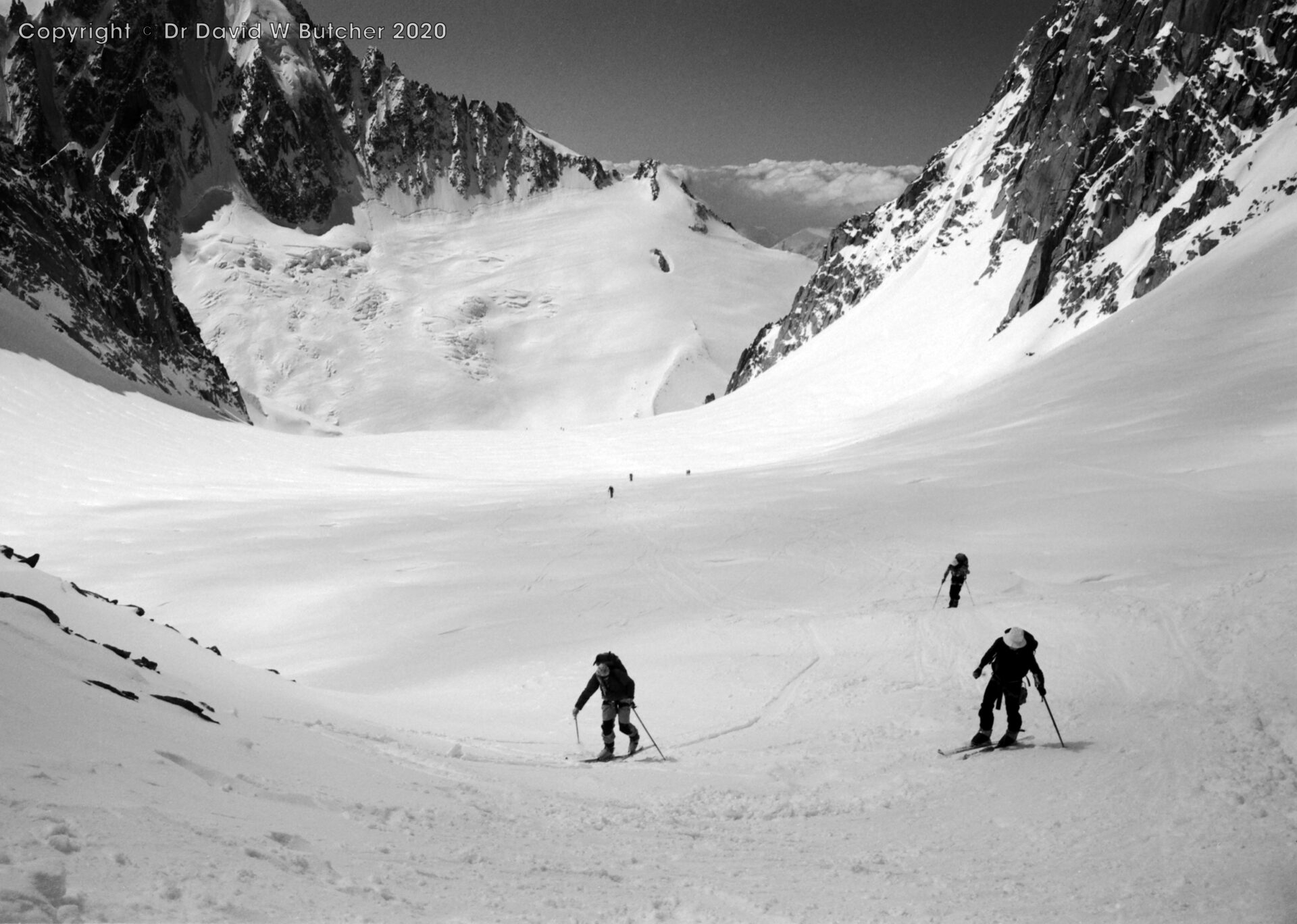 Ascent of final section of Chardonnet Glacier to Col du Chardonnet, ski Haute Route Day 1