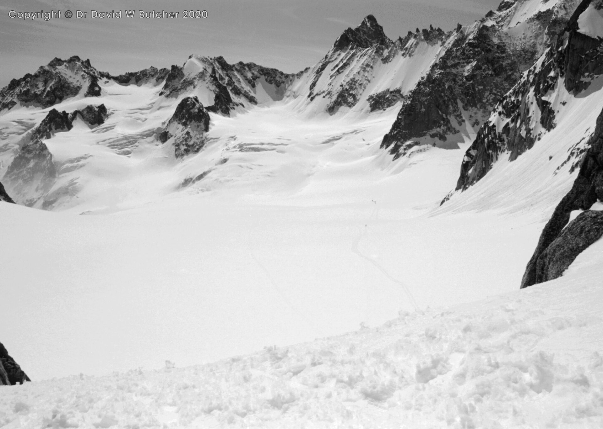 Fenetre de Saleina View to Aiguille de la Neuve, ski Haute Route Day 1