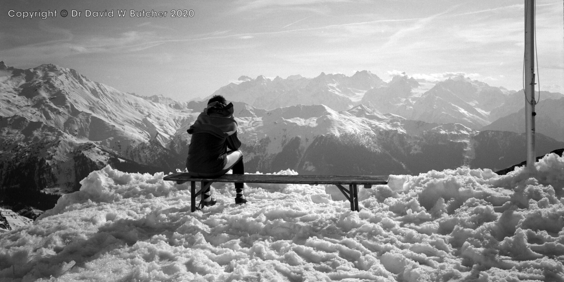 View southwest from Cabane du Mont Fort near Verbier, ski Haute Route Day 2; 100201
