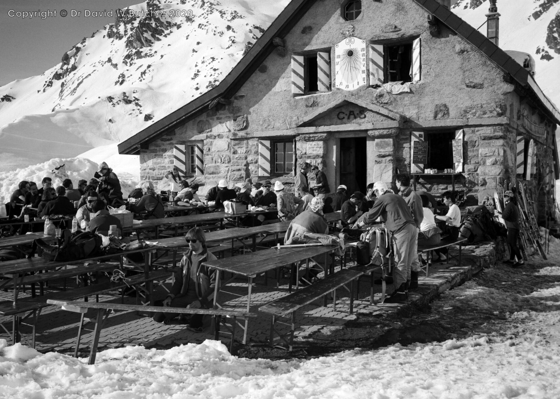 Cabane du Mont Fort in afternoon near Verbier, ski Haute Route Day 2