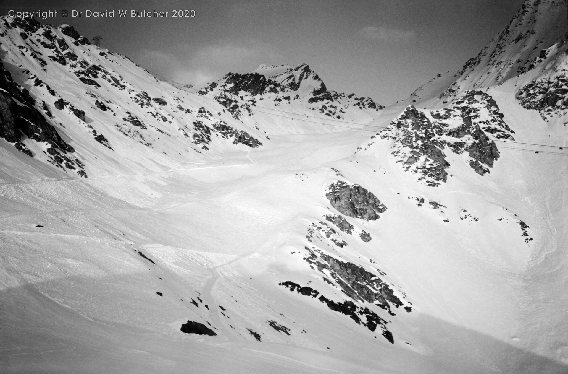 Cabane du Mont Fort view to route east tomorrow near Verbier, ski Haute Route Day 2