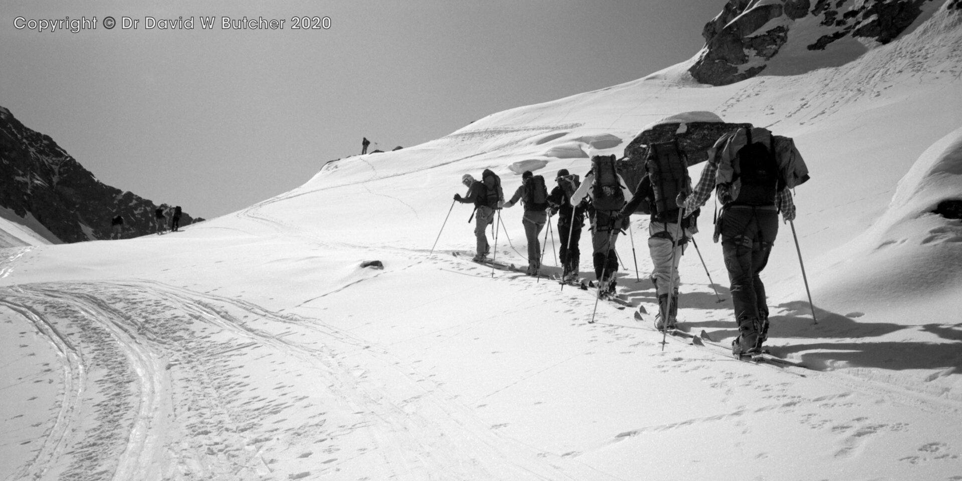 Approaching Pas du Chat, ski Haute Route day 4