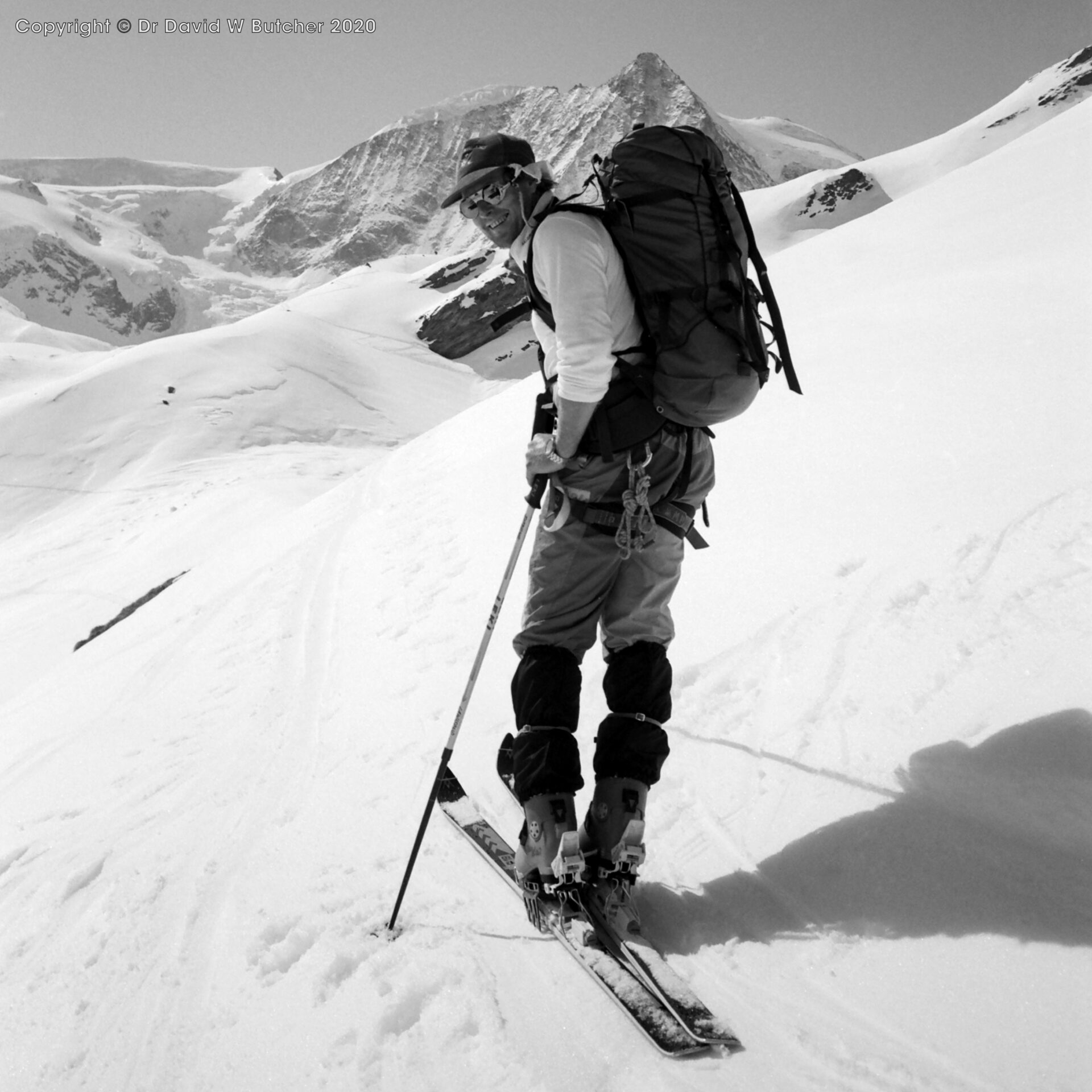 Above Pas du Chat, John Cameron, ski Haute Route day 4