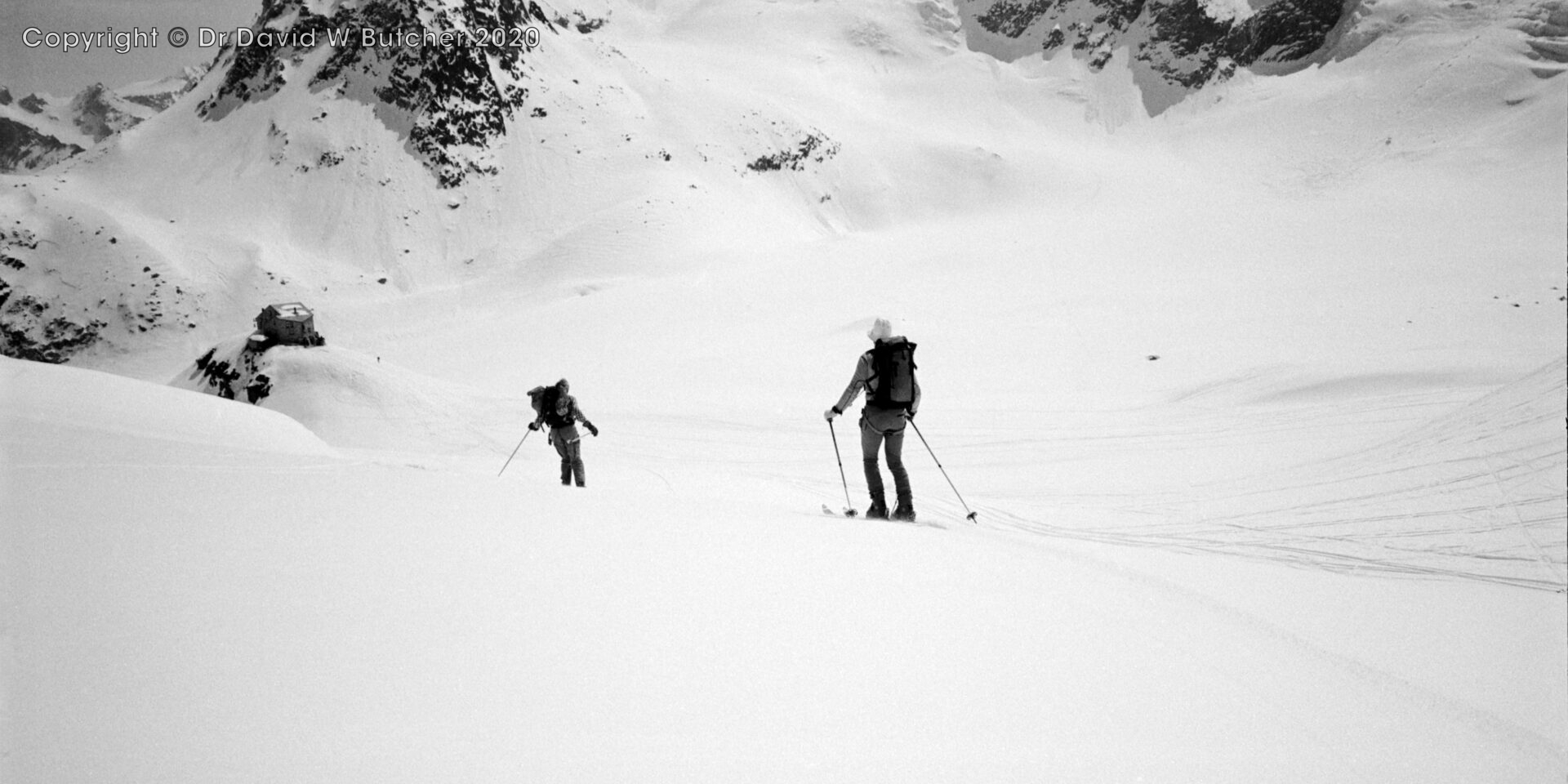 Descent to Cabane des Dix near Tete Noire, ski Haute Route day 4
