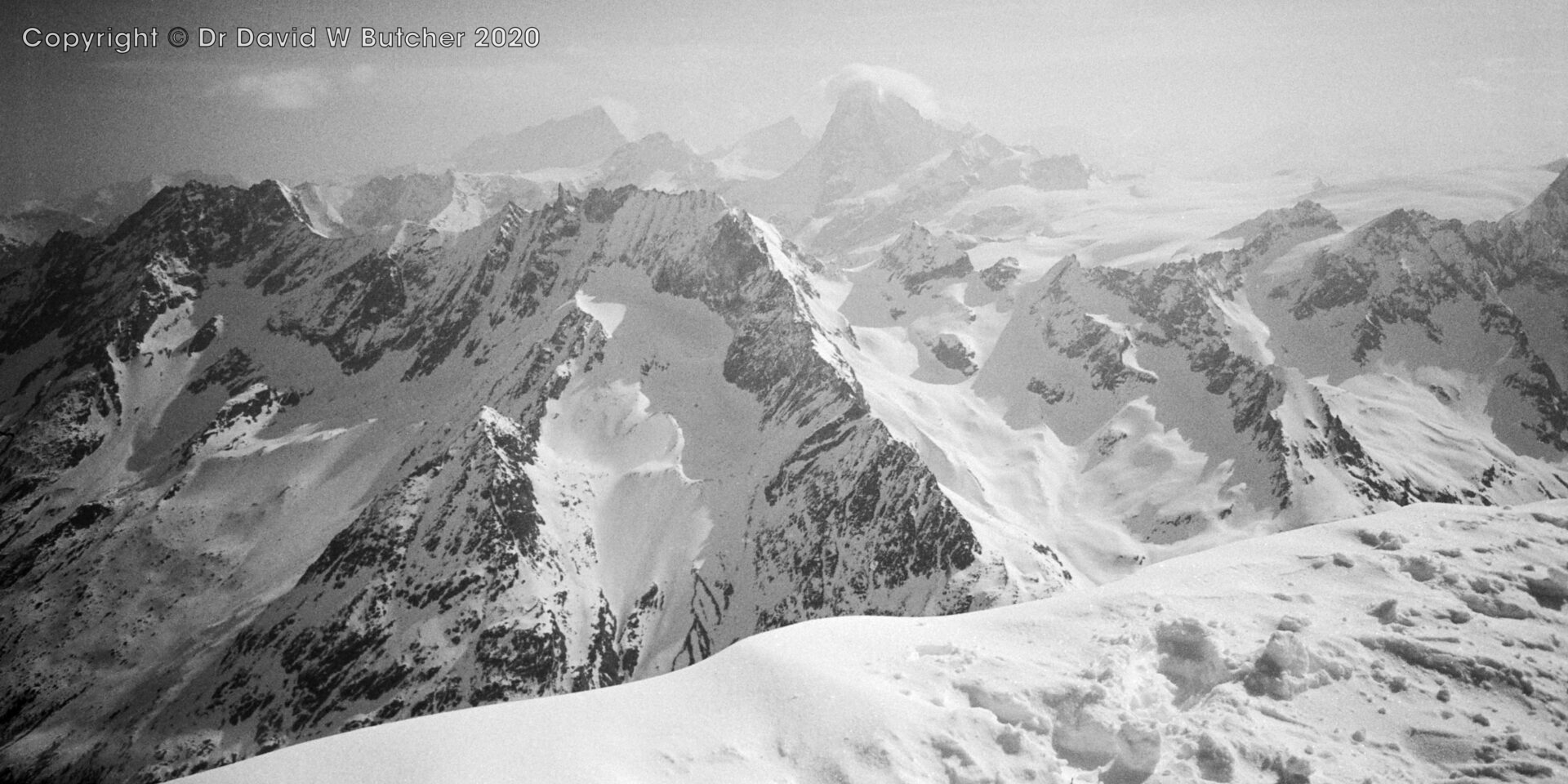 Dent Blanche view from Pigne d'Arolla, ski Haute Route day 5