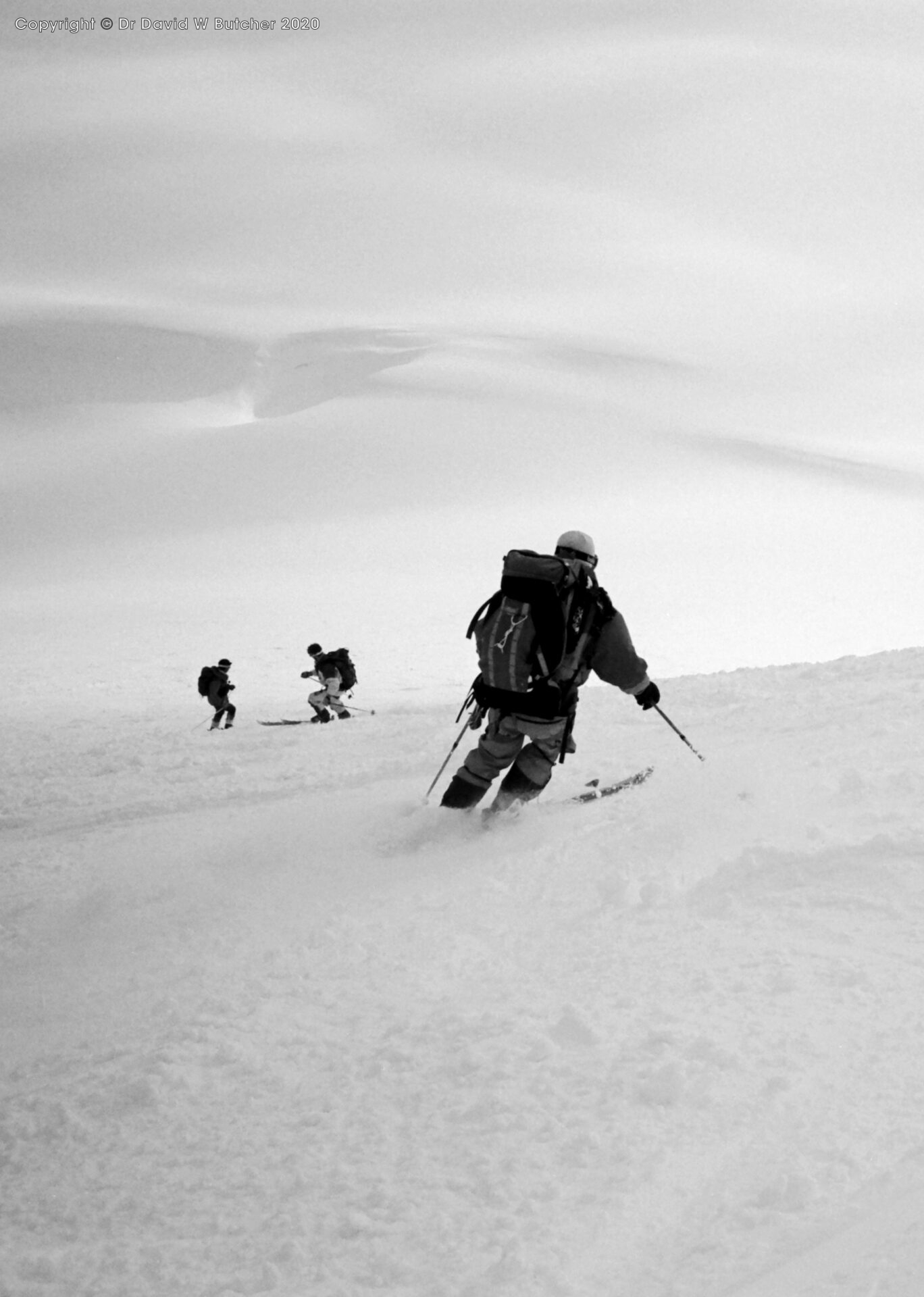 Descent to Haut Glacier d'Arolla near La Vierge and l'Eveque, ski Haute Route day 6