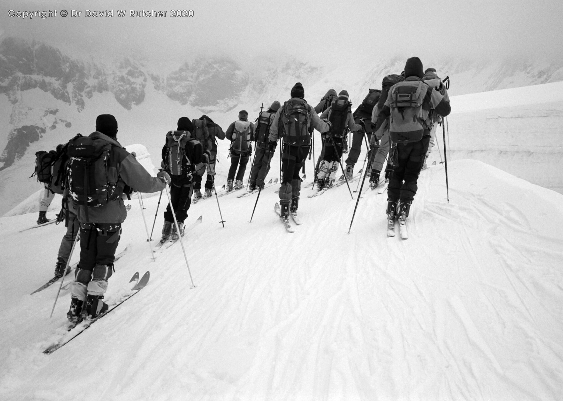 Jess Stock photo session at a Stockji Glacier crevasse, ski Haute Route day 6