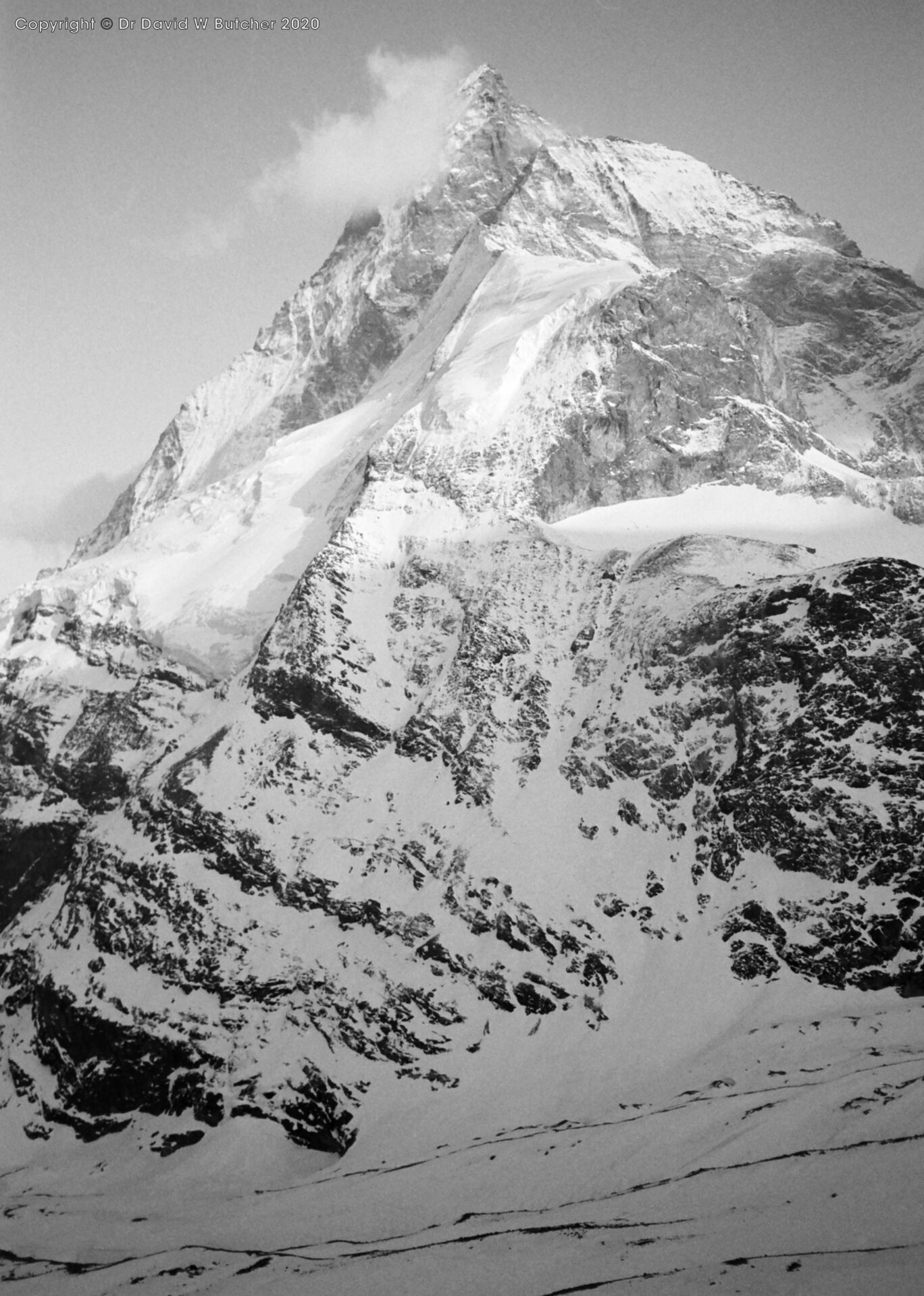 Matterhorn from Schonbiel Hut late afternoon, ski Haute Route day 6