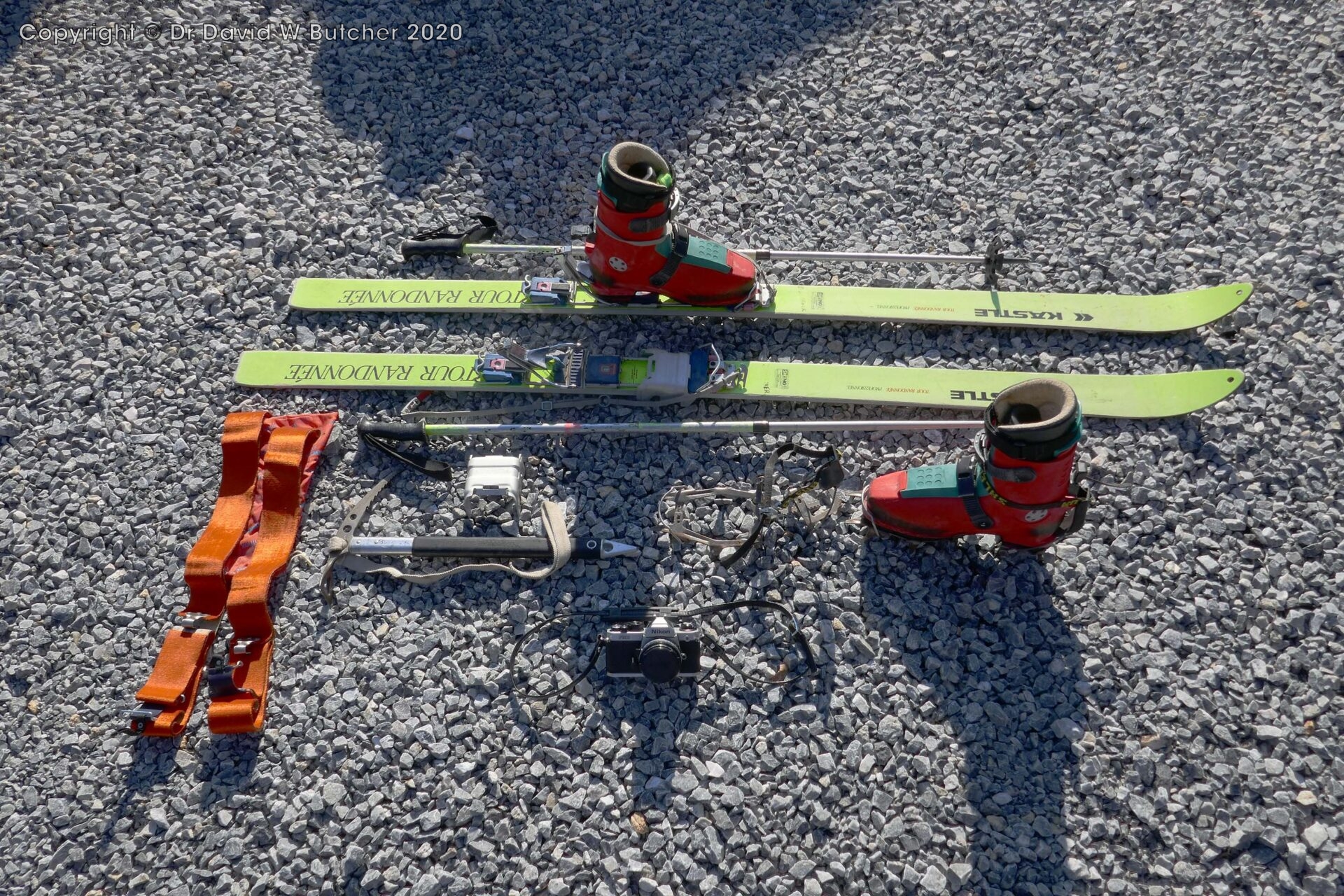 The equipment that I used for the 3 day ski tour with Peter Cliff