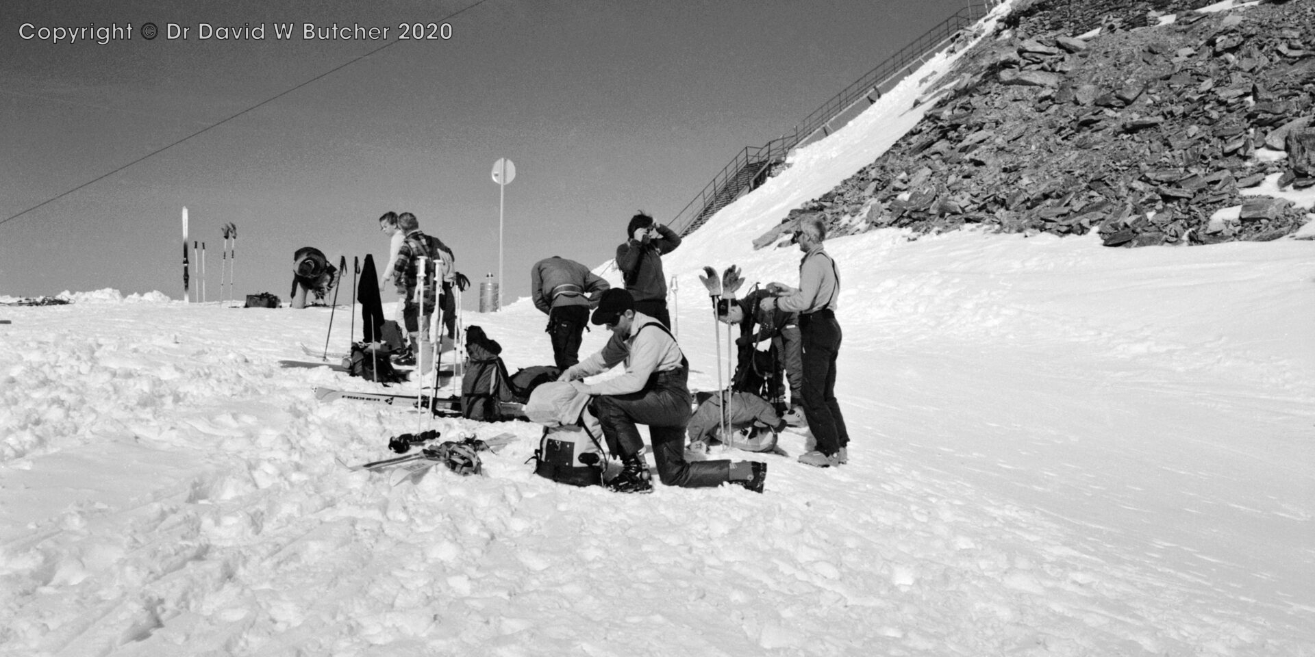 Preparing to leave Grands Montets