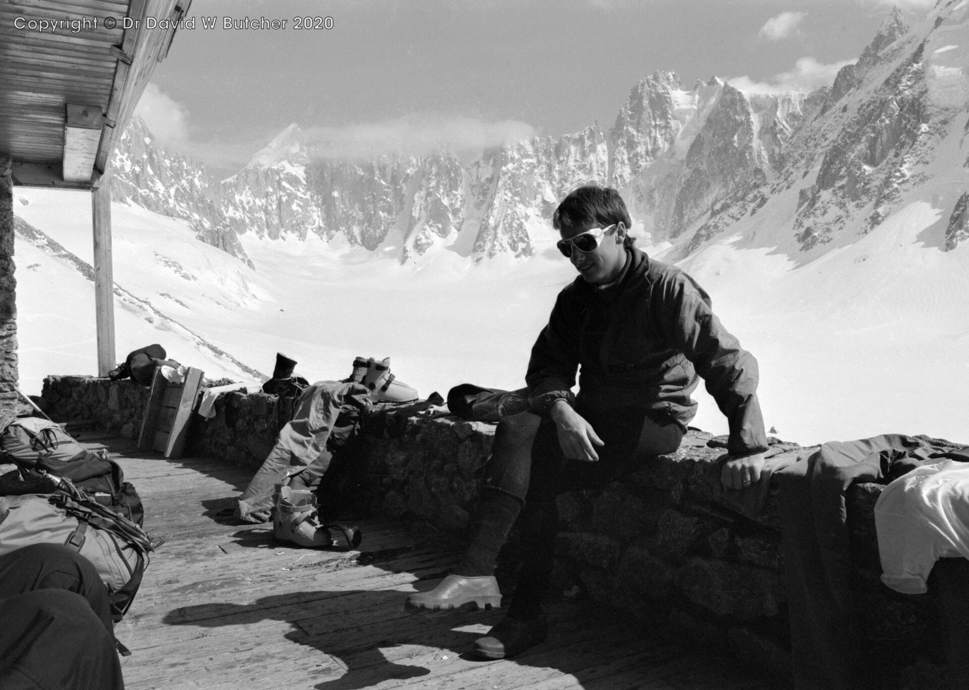 Argentiere Refuge Tony Brindle and view southeast