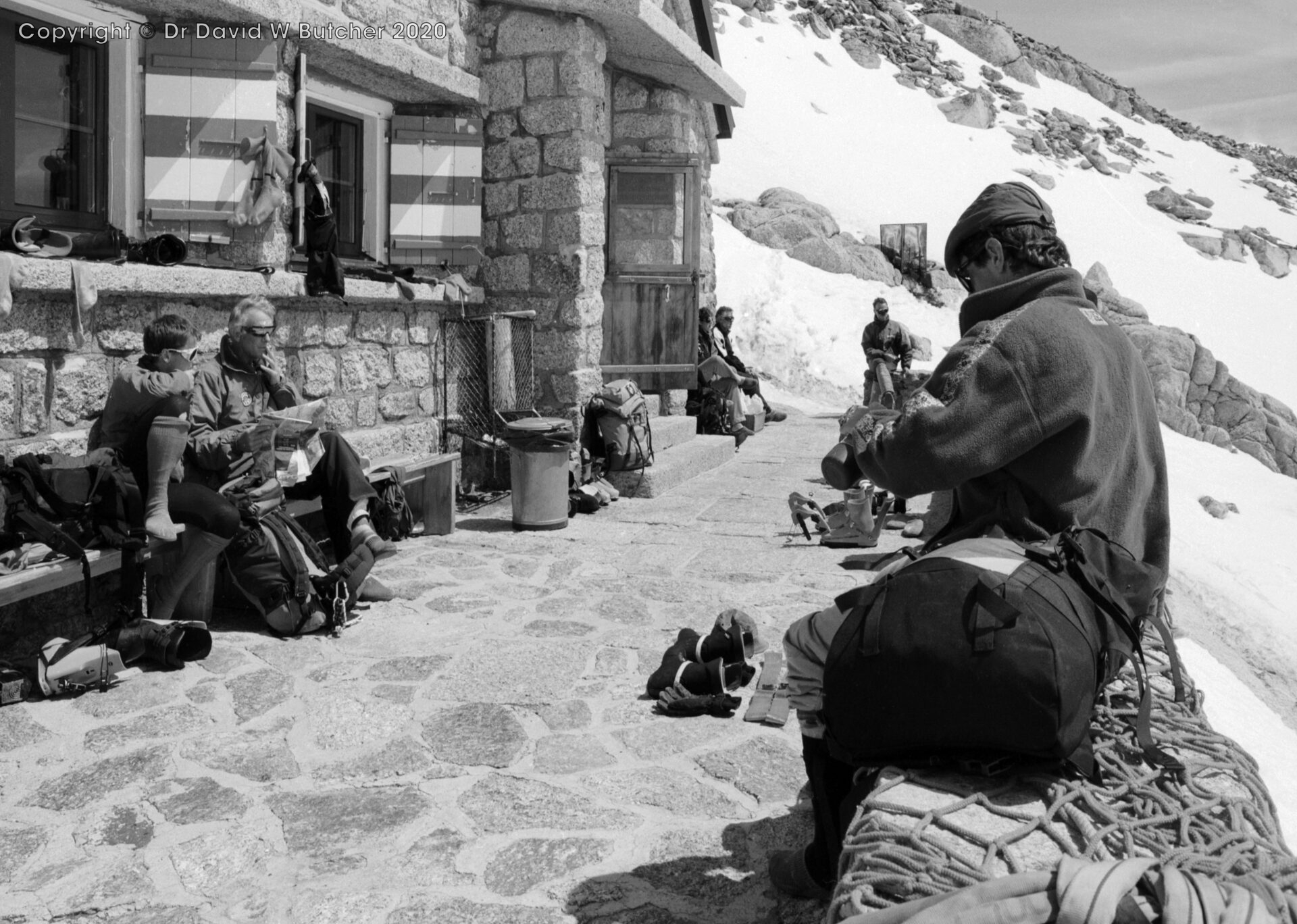 Cabane du Trient Terrace. Ski Haute Route day 1